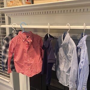 Ralph Lauren Kids Plaid and Solid Button Down Shirts - Red, Navy, Blue
